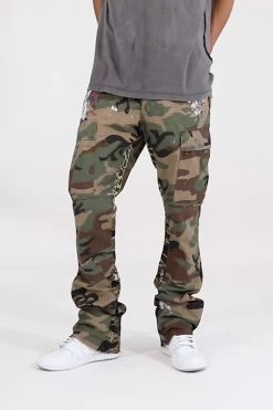 Contrast Bootcut Cargo Pants - Woodland Camo -clothing Contrast Bootcut Cargo Pants Woodland Camo 3 39ae99e0 ee9f 47e7 b17b 4a43fa3f65ff