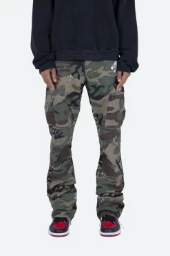 Contrast Bootcut Cargo Pants - Woodland Camo -clothing Contrast Bootcut Cargo Pants Woodland Camo 4