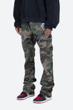 Contrast Bootcut Cargo Pants - Woodland Camo -clothing Contrast Bootcut Cargo Pants Woodland Camo 5