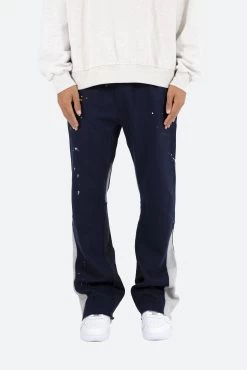 Contrast Bootcut Sweatpants - Navy 11 Contrast Bootcut Sweatpants - Navy -clothing Contrast Bootcut Sweatpants Navy 3