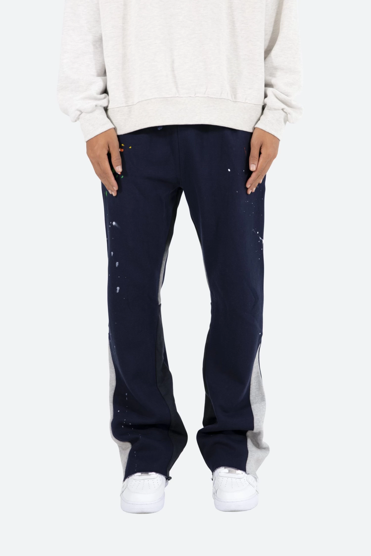 Contrast Bootcut Sweatpants - Navy 5 Contrast Bootcut Sweatpants - Navy - Image 3