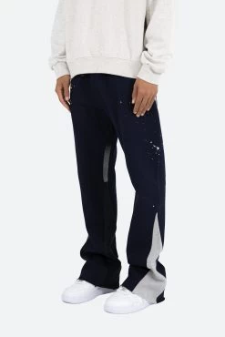 Contrast Bootcut Sweatpants - Navy 12 Contrast Bootcut Sweatpants - Navy -clothing Contrast Bootcut Sweatpants Navy 4