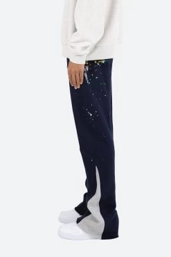Contrast Bootcut Sweatpants - Navy 13 Contrast Bootcut Sweatpants - Navy -clothing Contrast Bootcut Sweatpants Navy 5