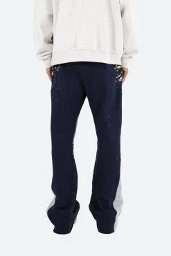 Contrast Bootcut Sweatpants - Navy 14 Contrast Bootcut Sweatpants - Navy -clothing Contrast Bootcut Sweatpants Navy 6