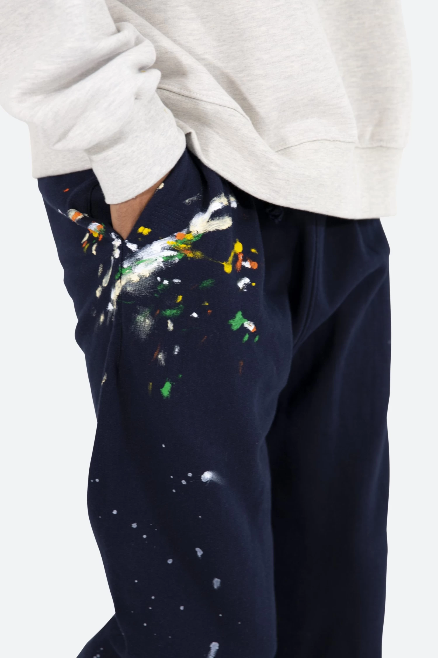 Contrast Bootcut Sweatpants - Navy 9 Contrast Bootcut Sweatpants - Navy - Image 7