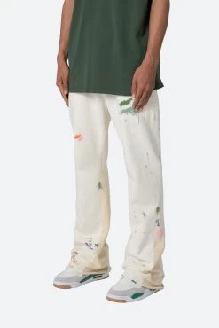 Contrast Bootcut Sweatpants - Off White -clothing Contrast Bootcut Sweatpants Off White 4