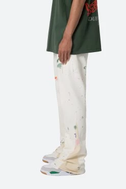 Contrast Bootcut Sweatpants - Off White -clothing Contrast Bootcut Sweatpants Off White 5