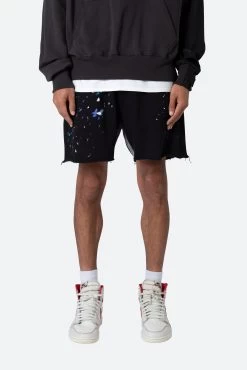 Contrast Paneled Sweatshorts - Black