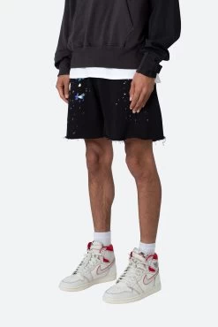 Contrast Paneled Sweatshorts - Black -clothing Contrast Paneled Sweatshorts Black 3