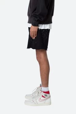 Contrast Paneled Sweatshorts - Black -clothing Contrast Paneled Sweatshorts Black 4