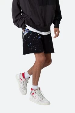 Contrast Paneled Sweatshorts - Black -clothing Contrast Paneled Sweatshorts Black 6