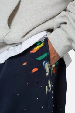 Contrast Paneled Sweatshorts - Navy 16 Contrast Paneled Sweatshorts - Navy -clothing Contrast Paneled Sweatshorts Navy 7