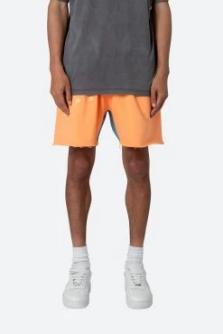 Contrast Paneled Sweatshorts - Orange