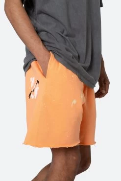 Contrast Paneled Sweatshorts - Orange -clothing Contrast Paneled Sweatshorts Orange 7