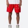 Contrast Paneled Sweatshorts - Red