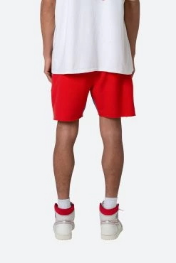 Contrast Paneled Sweatshorts - Red -clothing Contrast Paneled Sweatshorts Red 6