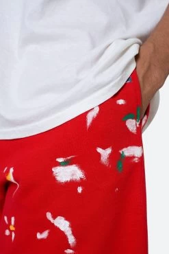 Contrast Paneled Sweatshorts - Red -clothing Contrast Paneled Sweatshorts Red 7