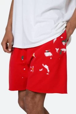 Contrast Paneled Sweatshorts - Red -clothing Contrast Paneled Sweatshorts Red 8