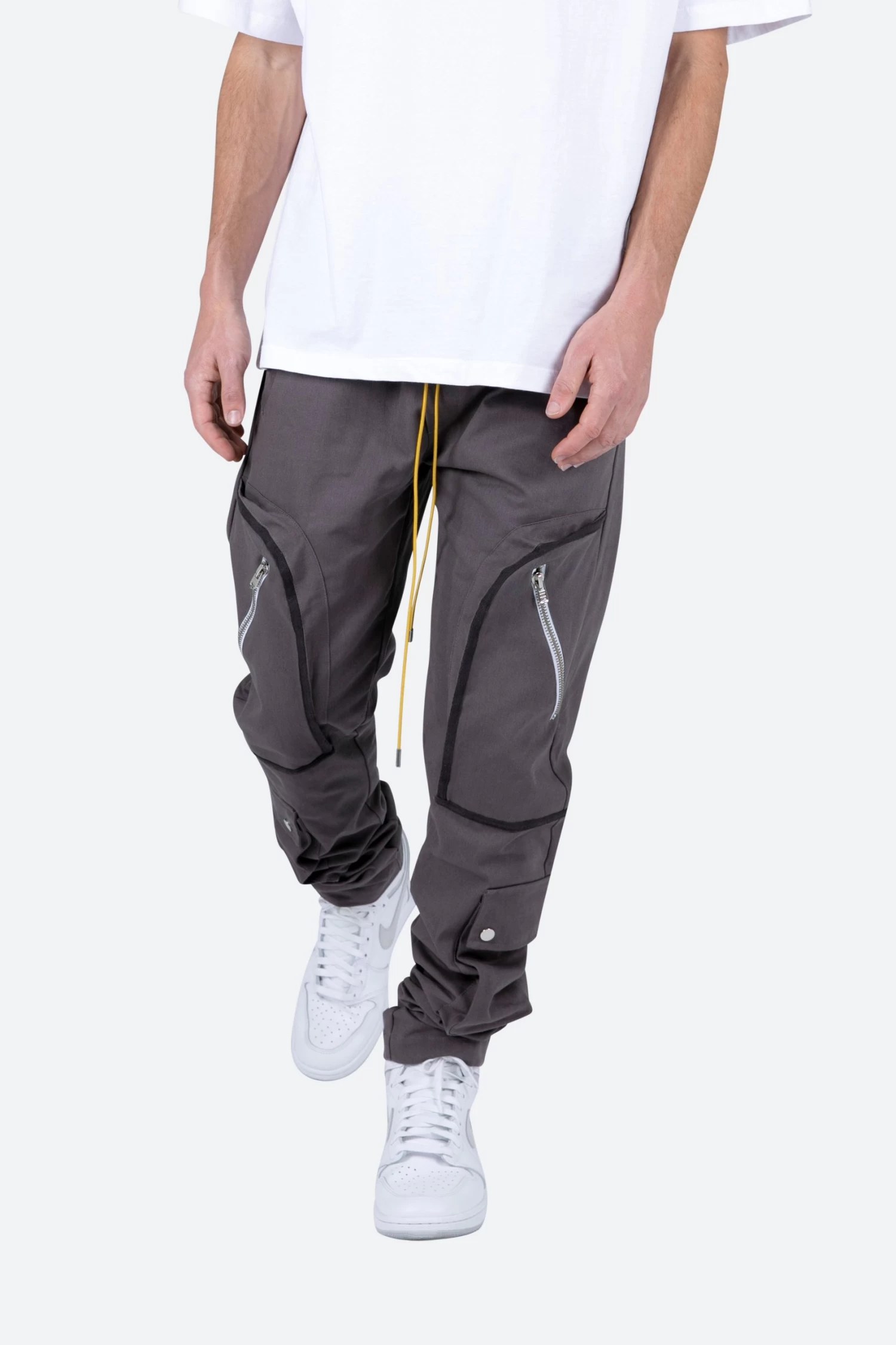 Contrast Taped Cargo Pants - Charcoal Grey 8 Contrast Taped Cargo Pants - Charcoal Grey - Image 6