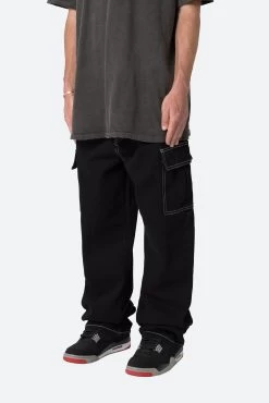 Contrast Ultra Baggy Denim - Black -clothing Contrast Ultra Baggy Denim Black 3