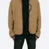 Contrast Zip Up Jacket - Brown -clothing Contrast Zip Up Jacket Brown
