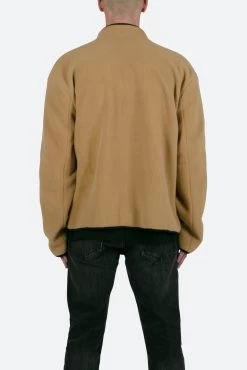 Contrast Zip Up Jacket - Brown -clothing Contrast Zip Up Jacket Brown 6