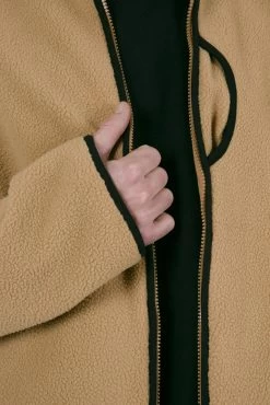 Contrast Zip Up Jacket - Brown -clothing Contrast Zip Up Jacket Brown 9