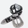 Cow Print Studded Belt - Black 2 Cow Print Studded Belt - Black -clothing Cow Print Studded Belt Black