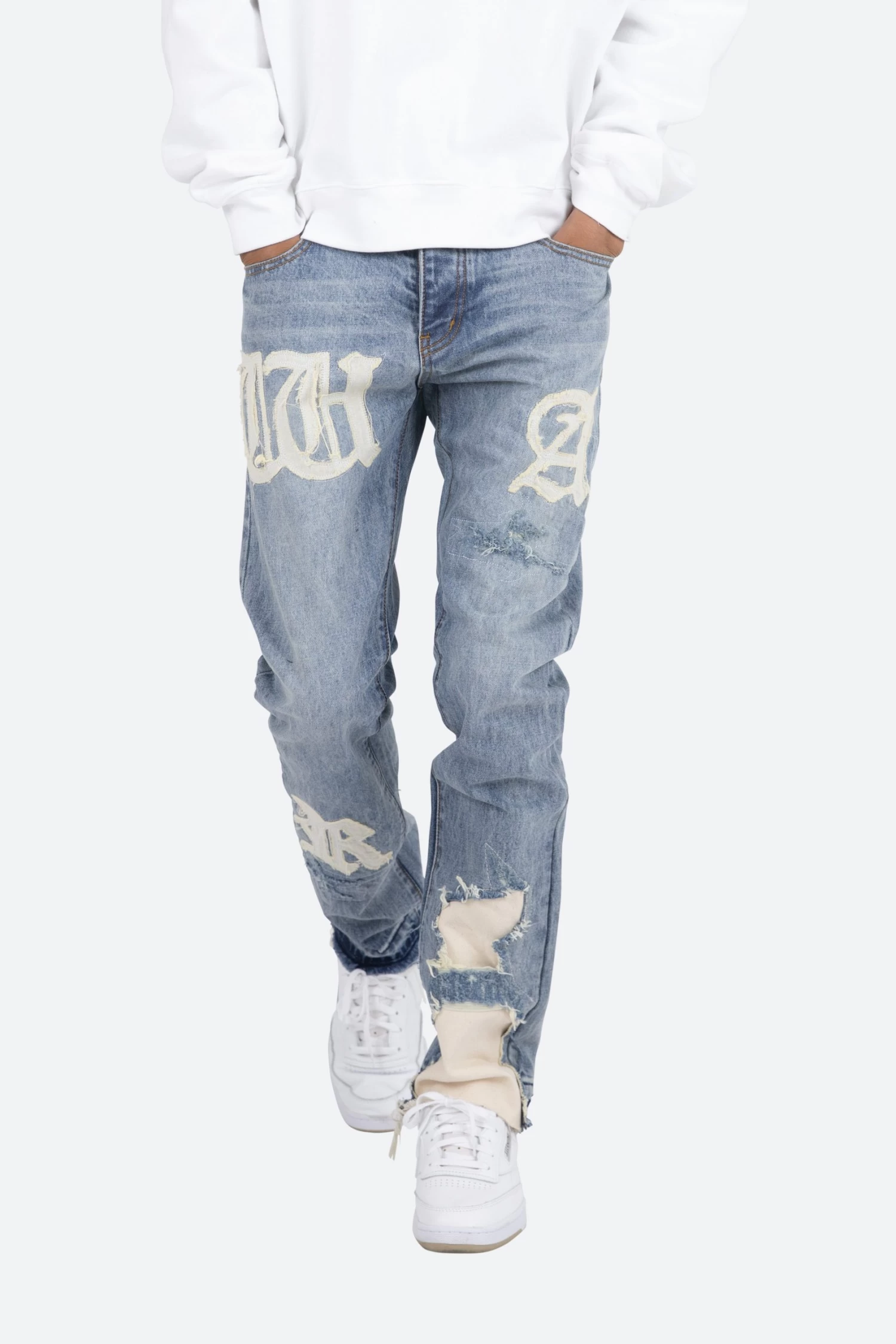 D198 War Straight Denim - Blue/White 4 D198 War Straight Denim - Blue/White - Image 2