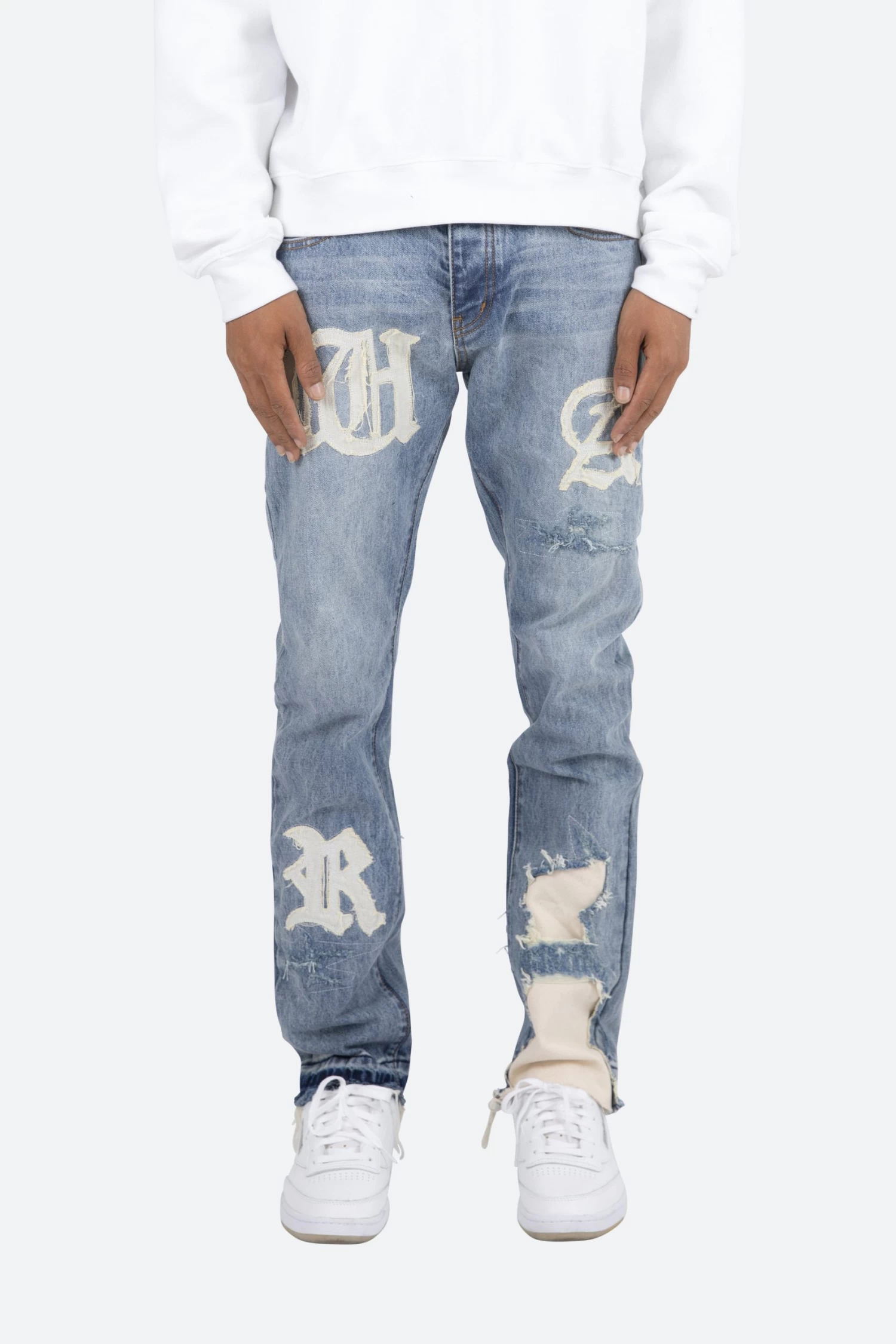 D198 War Straight Denim - Blue/White 3 D198 War Straight Denim - Blue/White