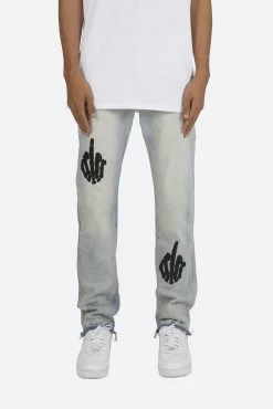 D272 Skeleton Straight Denim - Blue/Black