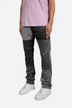 D354 Patchwork Straight Denim - Black -clothing D354 Patchwork Straight Denim Black 4