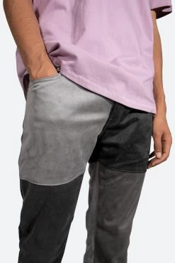 D354 Patchwork Straight Denim - Black -clothing D354 Patchwork Straight Denim Black 7