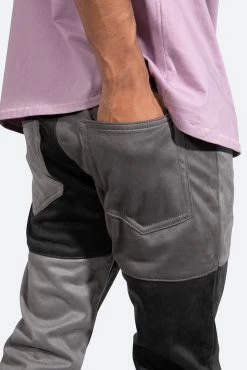 D354 Patchwork Straight Denim - Black -clothing D354 Patchwork Straight Denim Black 9