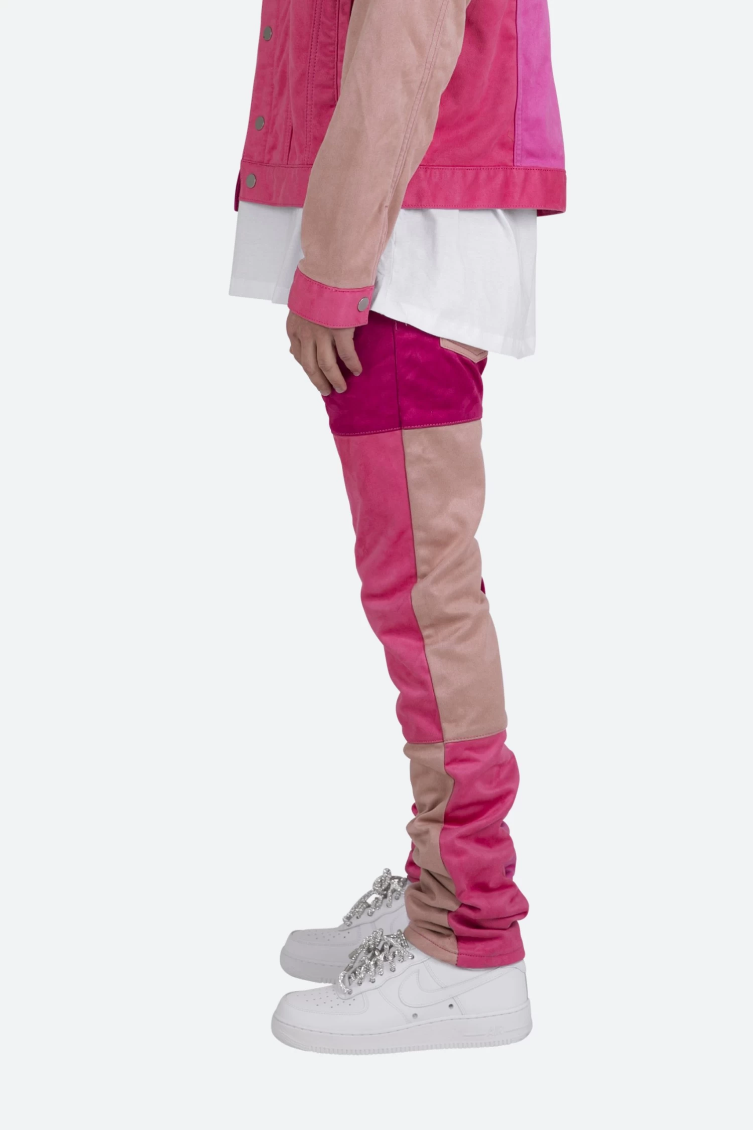 D354 Patchwork Straight Denim - Pink 7 D354 Patchwork Straight Denim - Pink - Image 5