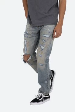 D401 Straight Denim - Blue -clothing D401 Straight Denim Blue 6