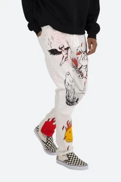 D402 Handy Work Straight Denim - White -clothing D402 Handy Work Straight Denim White 6