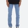 D407 Checker Straight Denim - Blue -clothing D407 Checker Straight Denim Blue