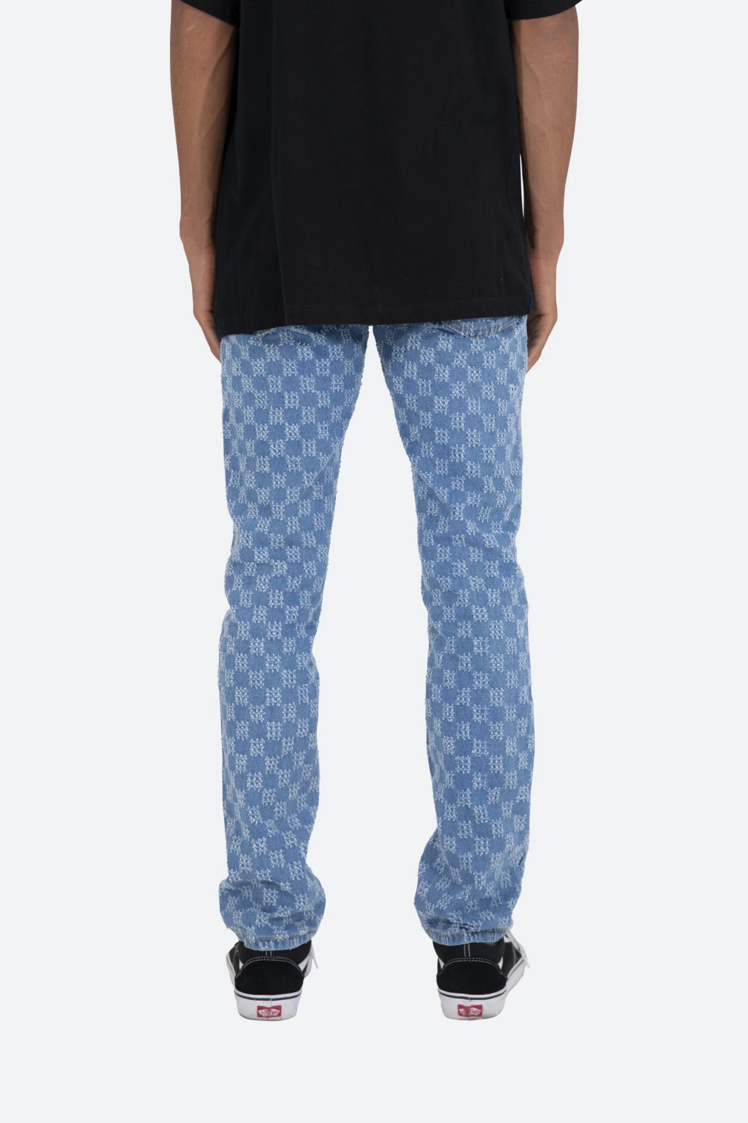 D407 Checker Straight Denim - Blue 7 D407 Checker Straight Denim - Blue - Image 5