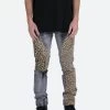 D422 Leopard Straight Denim - Black/Brown 1 D422 Leopard Straight Denim - Black/Brown -clothing D422 Leopard Straight Denim BlackBrown