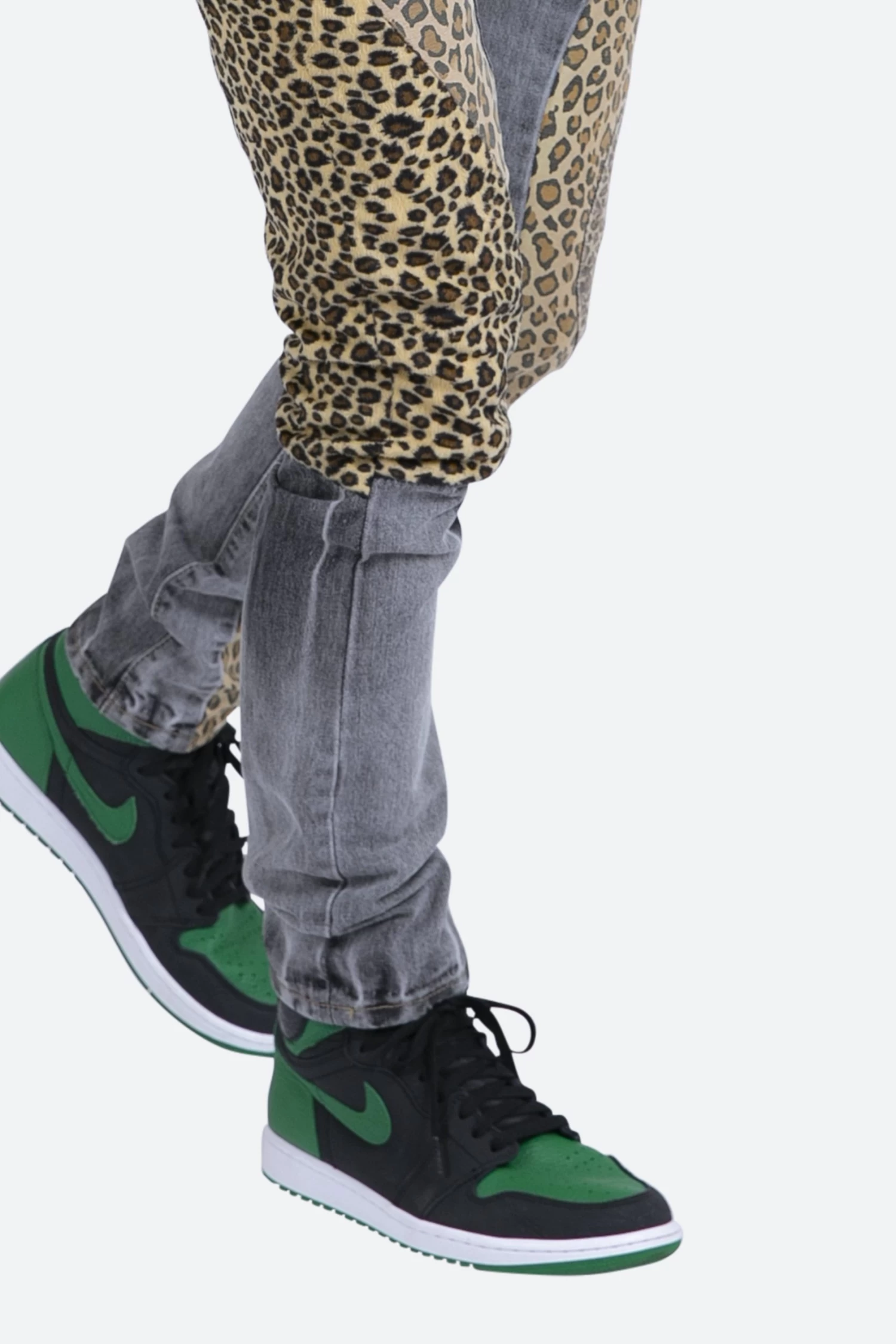 D422 Leopard Straight Denim - Black/Brown 9 D422 Leopard Straight Denim - Black/Brown - Image 7