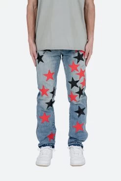 D438 Star Straight Denim - Blue/Black -clothing D438 Star Straight Denim BlueBlack 3
