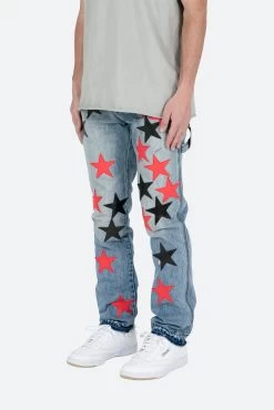 D438 Star Straight Denim - Blue/Black -clothing D438 Star Straight Denim BlueBlack 4