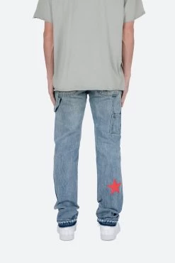 D438 Star Straight Denim - Blue/Black -clothing D438 Star Straight Denim BlueBlack 6