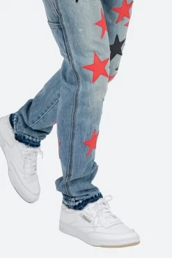 D438 Star Straight Denim - Blue/Black -clothing D438 Star Straight Denim BlueBlack 7