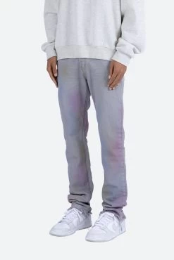 D444 Color Straight Denim - Purple -clothing D444 Color Straight Denim Purple 4