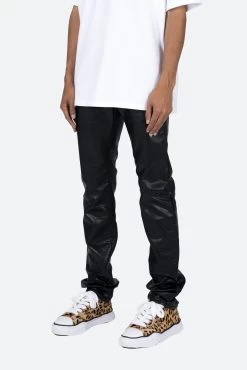 D481 Leather Straight Pants - Black 12 D481 Leather Straight Pants - Black -clothing D481 Leather Straight Pants Black 3