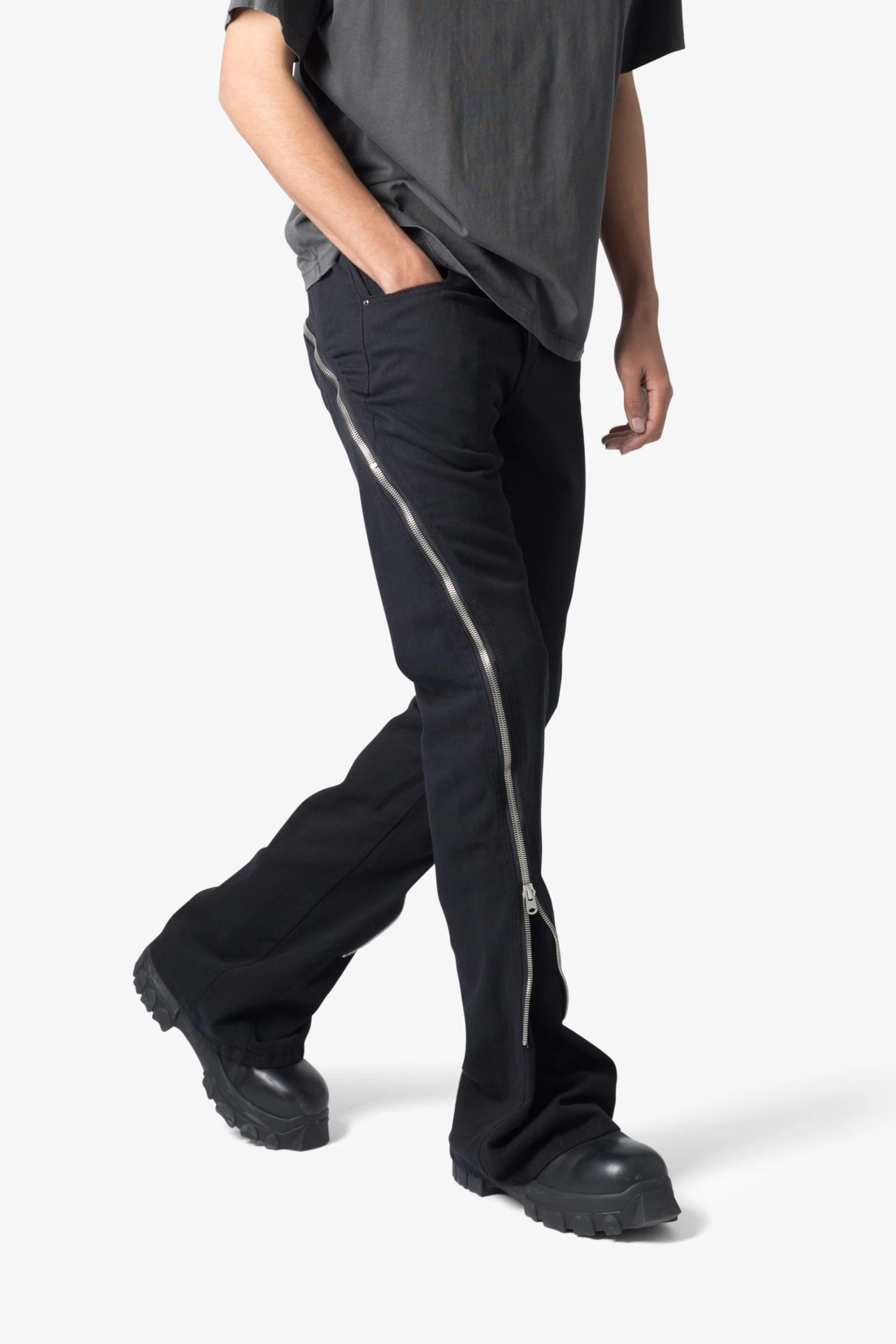 D519 Zipper Flare Denim - Black 8 D519 Zipper Flare Denim - Black - Image 6