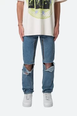 D530 Zipper Straight Denim - Blue