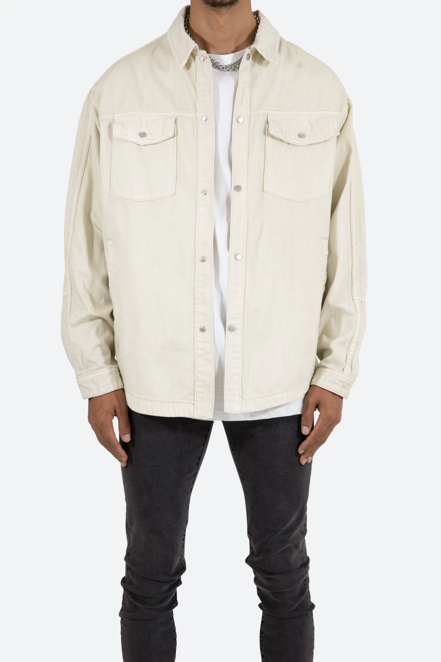 Denim Over Shirt - White 4 Denim Over Shirt - White - Image 2
